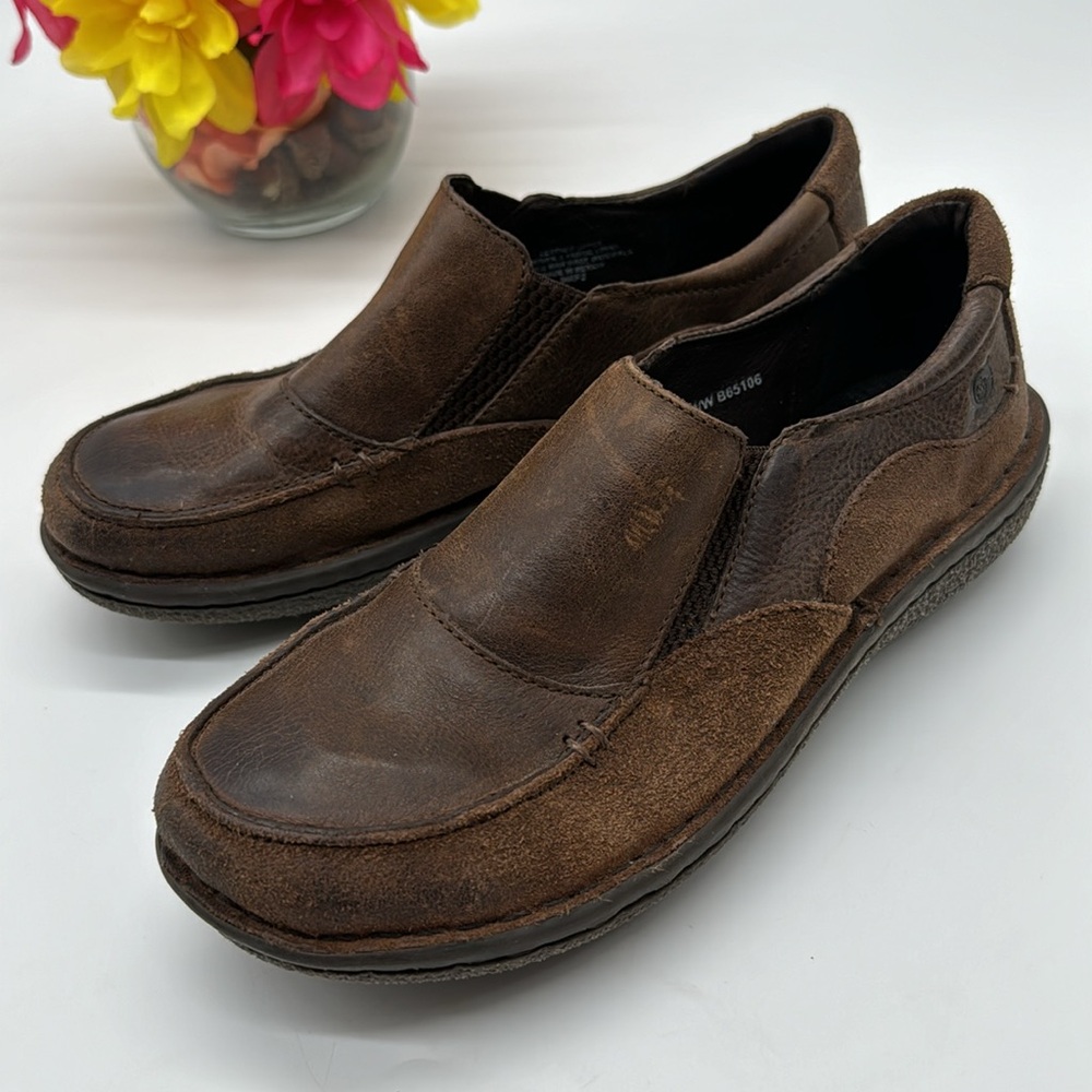 Born Brown Leather Slip On Loafer Size 7.5 MCL6121G